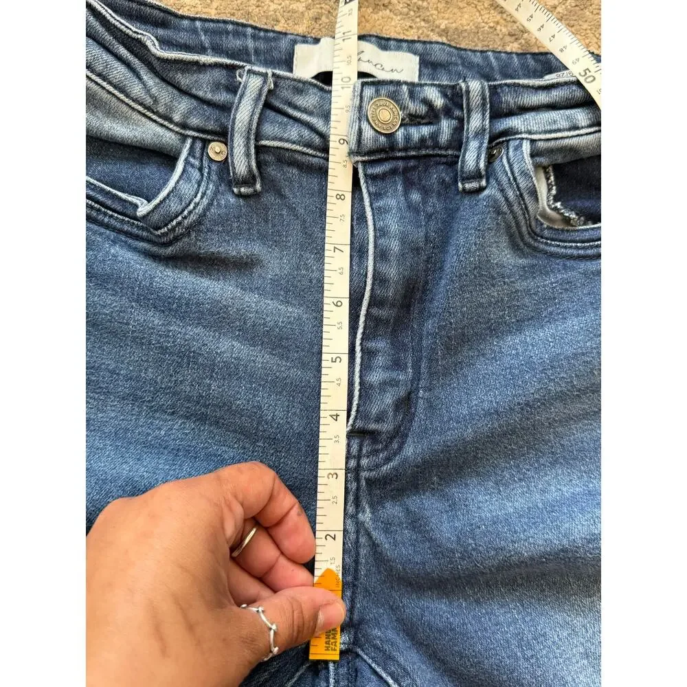 KanCan High Rise Skinny Ankle Jeans Distressed Raw Hem Stretch Denim Womens 9/28